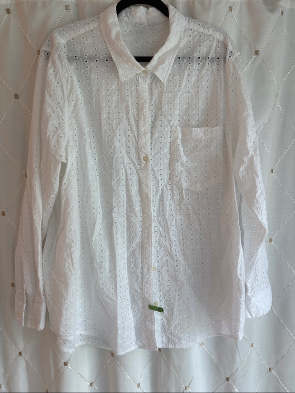 GAP White Eyelet Button-Down Shirt